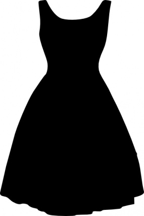 Silhouette dress cliparts.