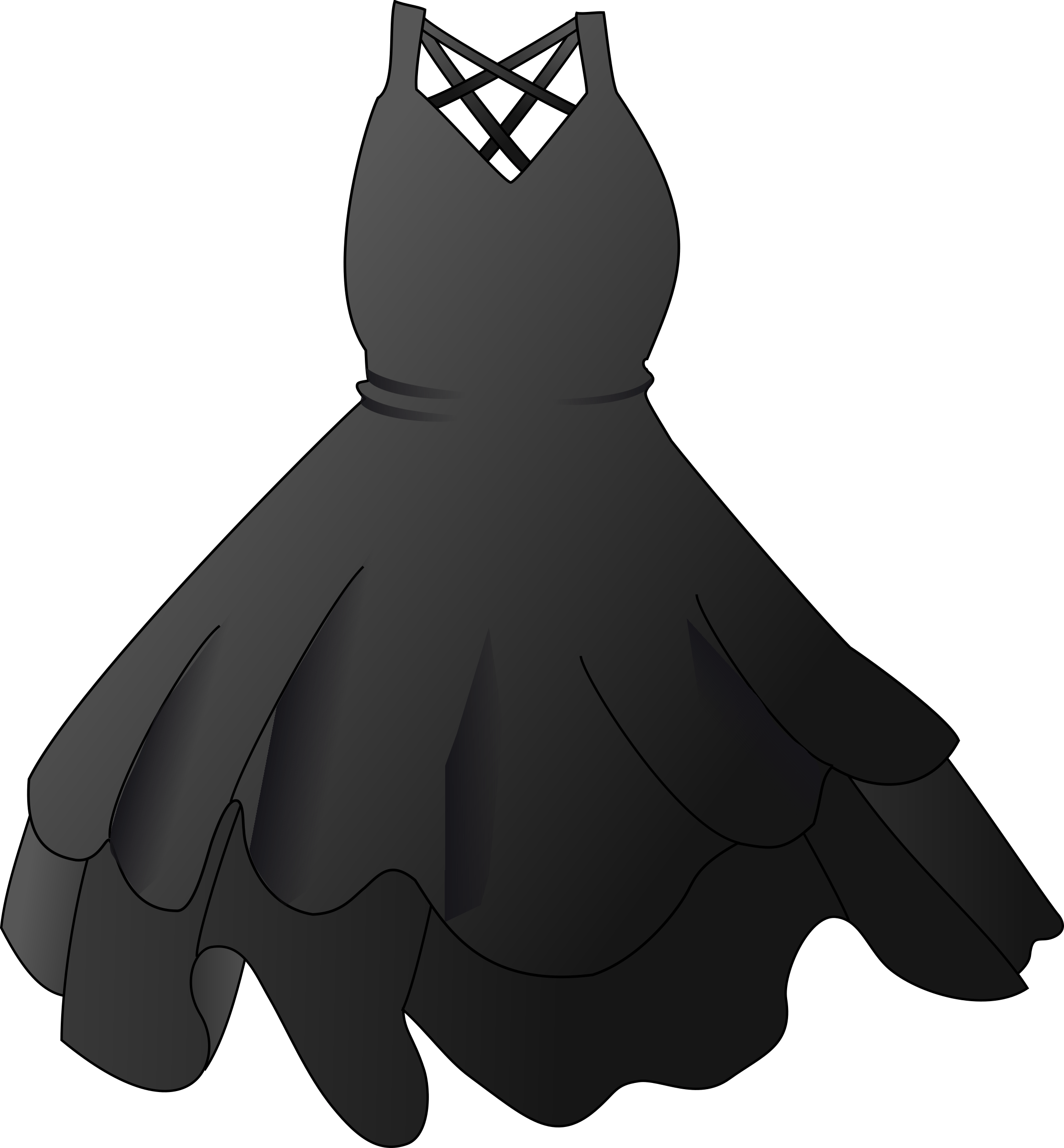 Black Party Dress transparent PNG