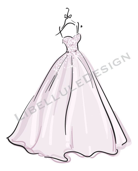 Wedding Gown Wedding Dress Clipart pack Vector by
