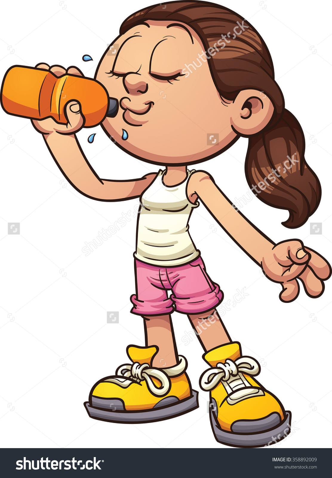 Drinking water clipart.