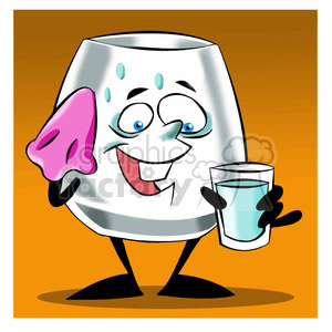 Larry the cartoon glass character drinking water clipart