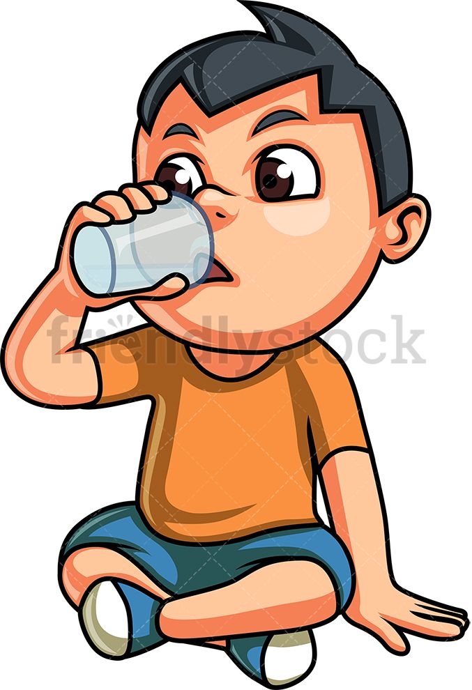 Kid drinking water.