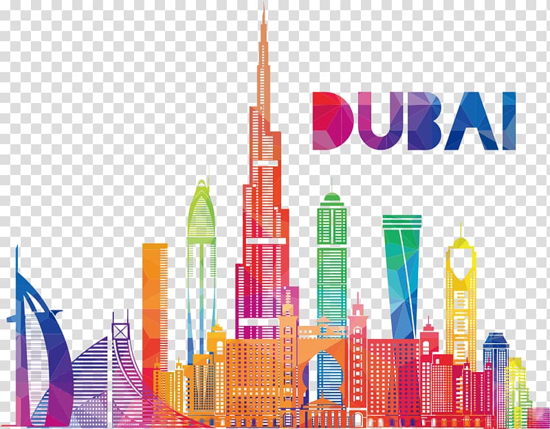Dubai landmarks pop art, Burj Khalifa Skyscraper