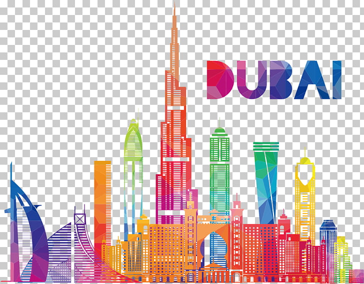 Burj Khalifa Skyscraper Illustration, Dubai tower, Dubai