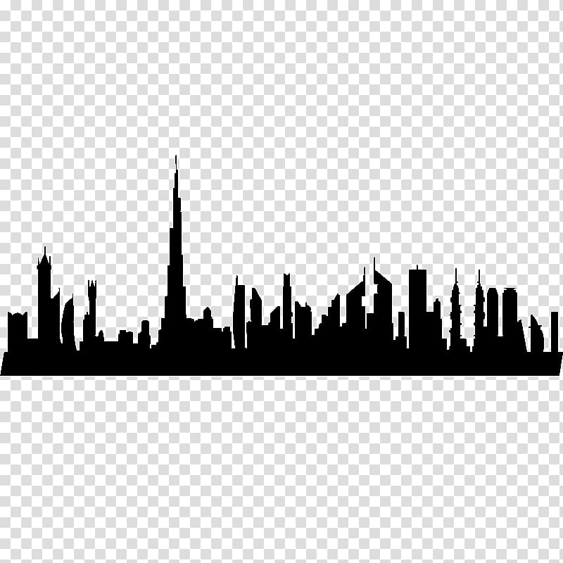 Dubai Skyline Silhouette, dubai skyline transparent