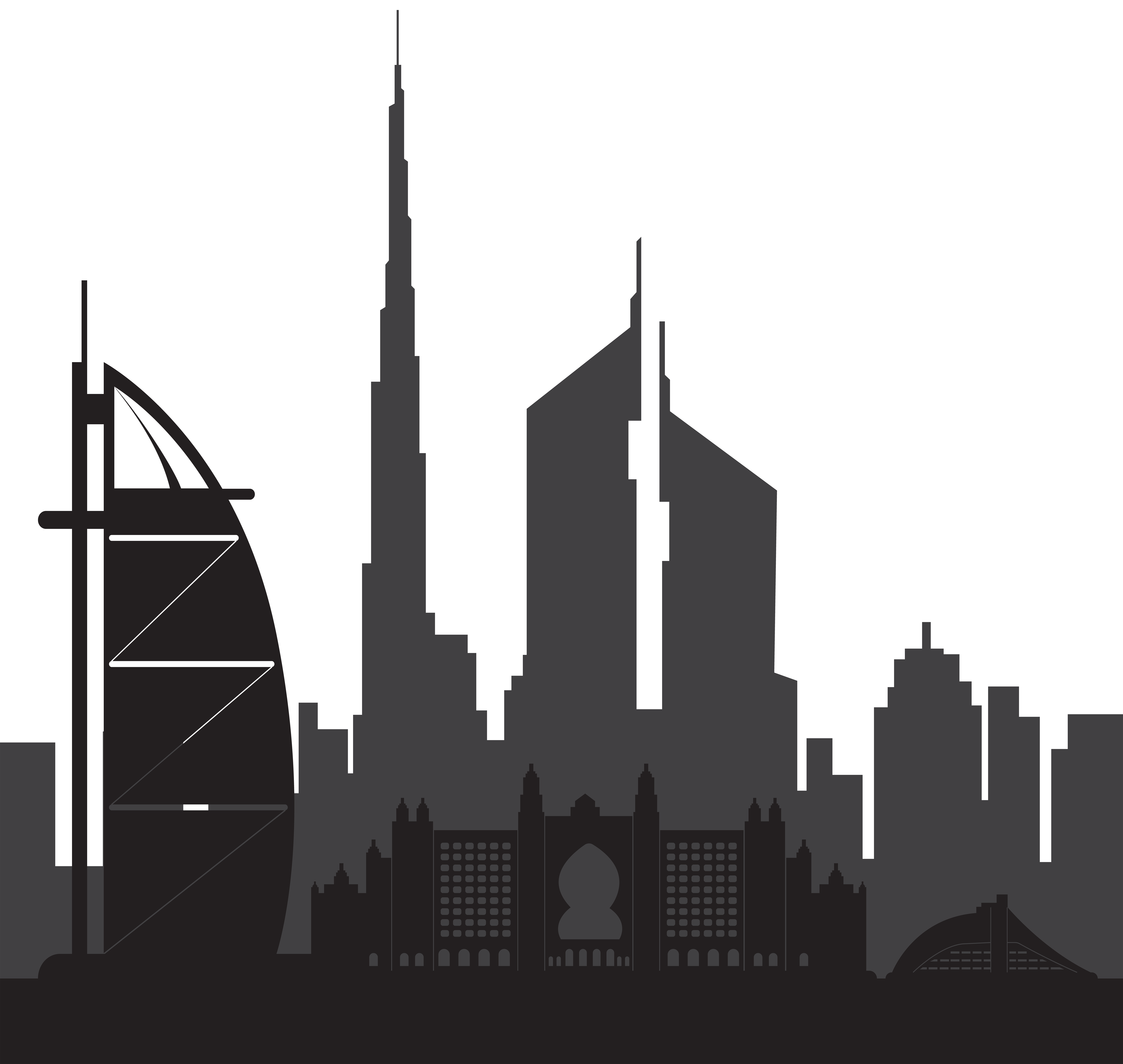 Dubai Skyline Silhouette Clip art