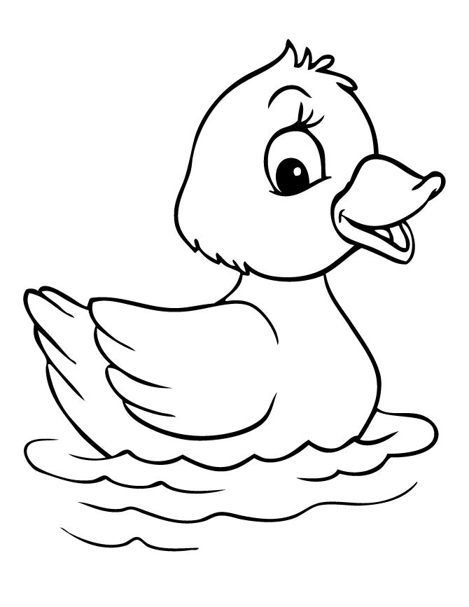 Duck clipart black and white
