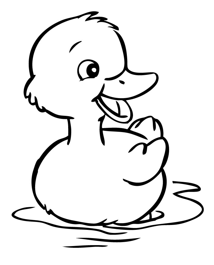 duck clipart black and white baby