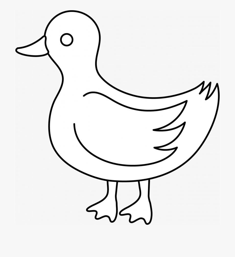 duck clipart black and white cartoon