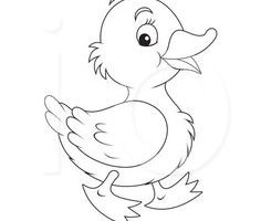 Cute duck clipart black and white