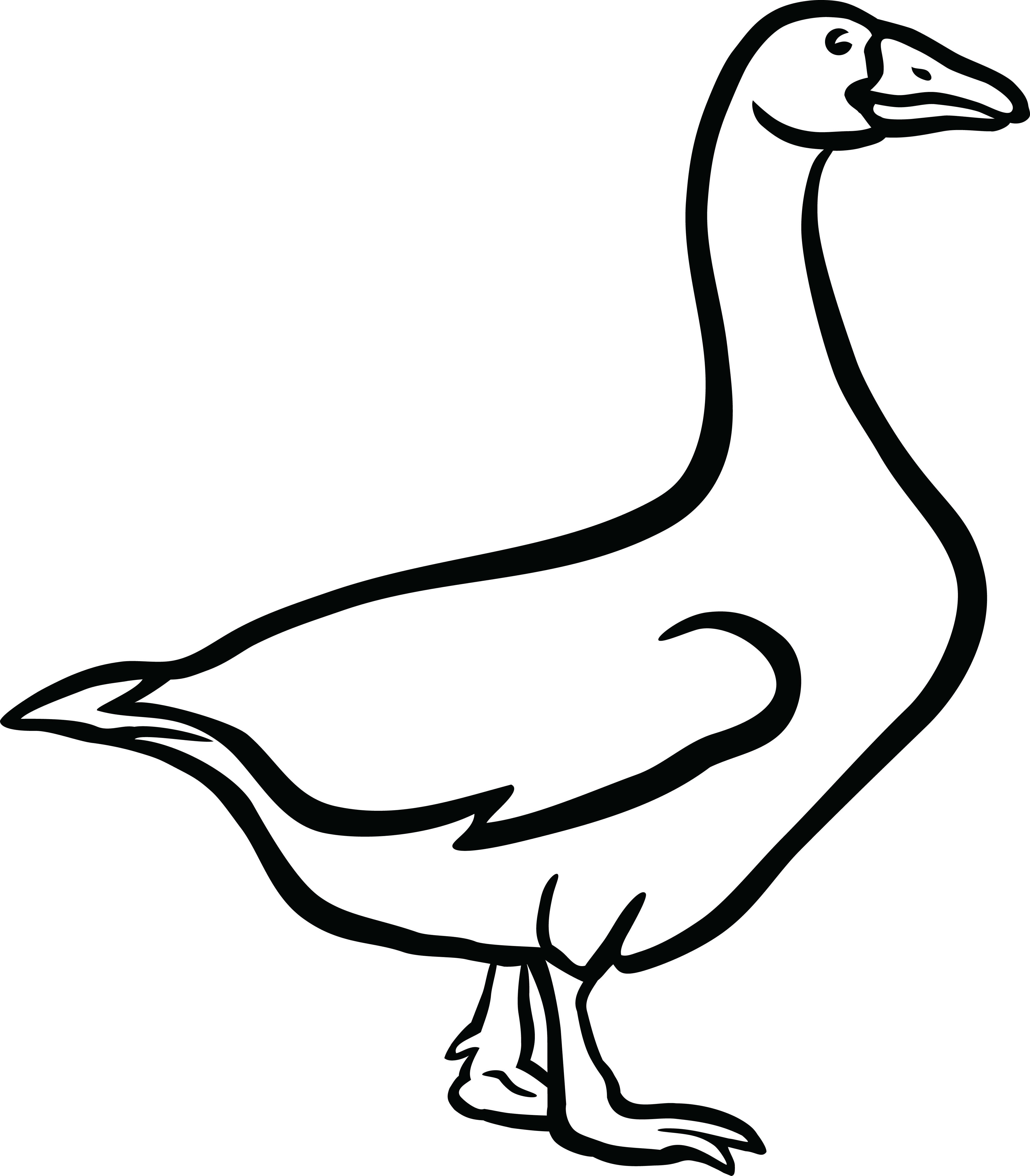 duck clipart black and white realistic