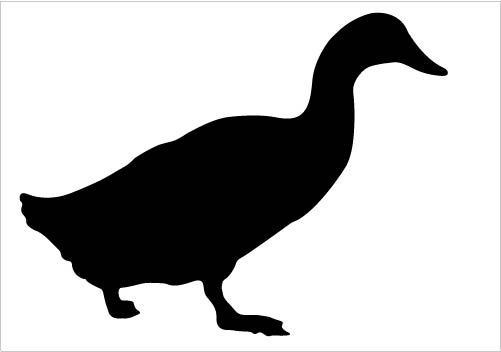 duck clipart black and white silhouette