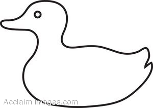 duck clipart black and white simple