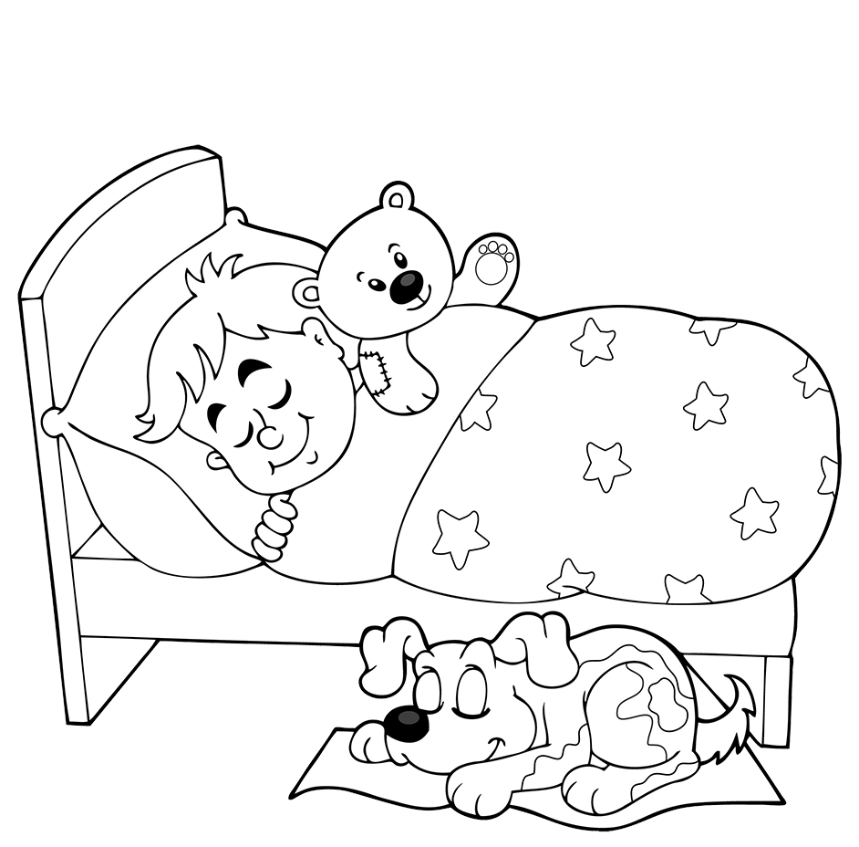 Black And White Sleep Cartoon Clip Art