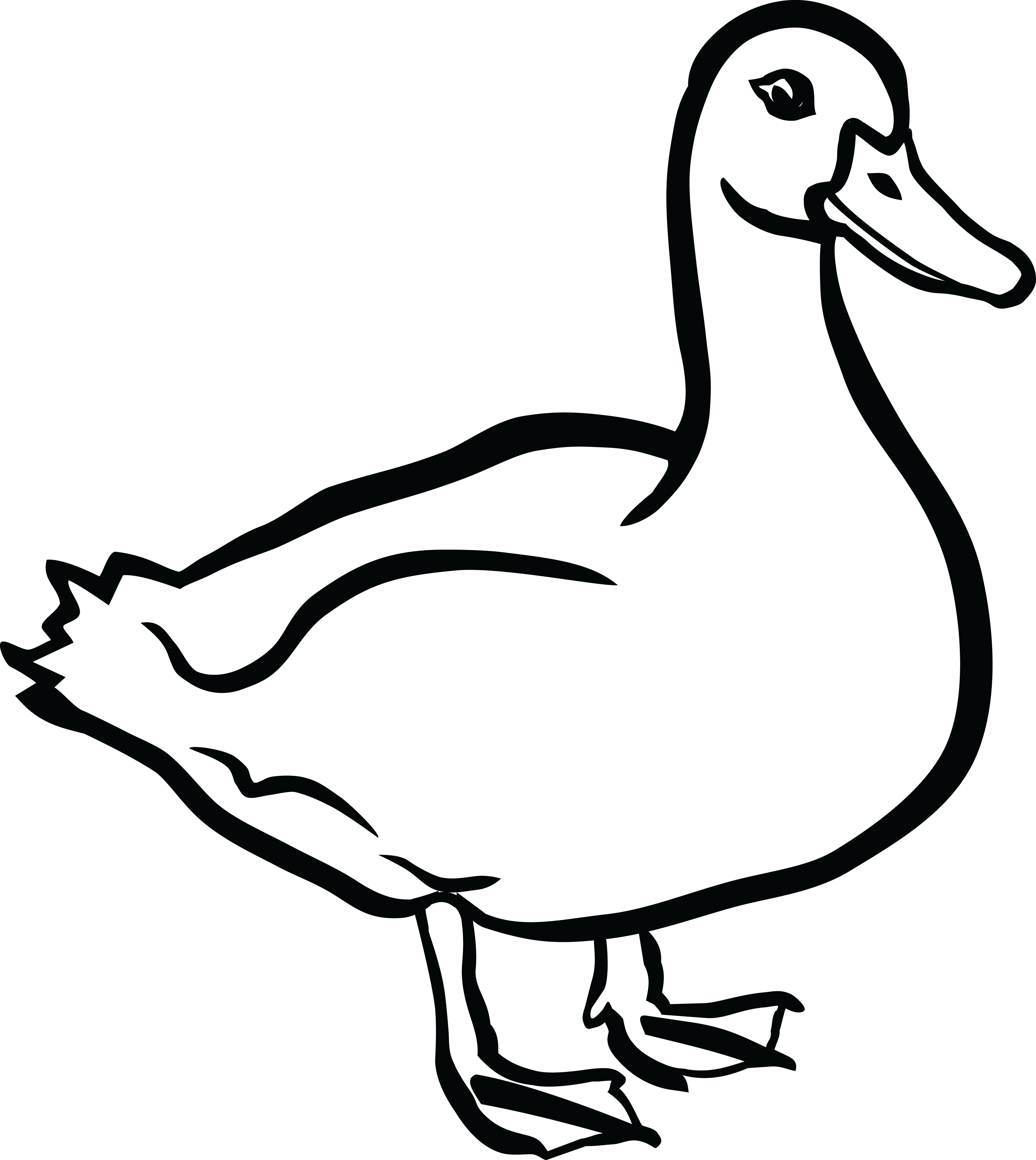 Duck clipart black.