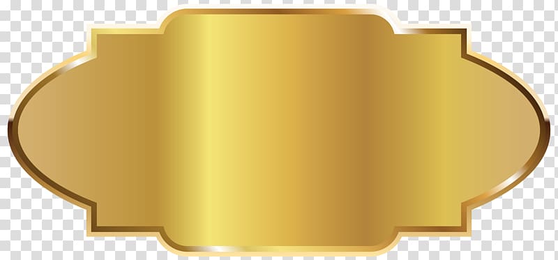 Gold emblem label.