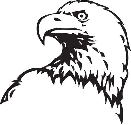 eagle clipart black and white cute