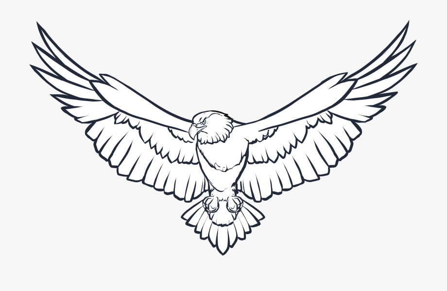 eagle clipart black and white easy