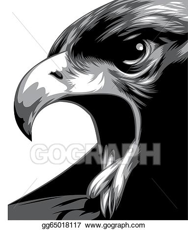 eagle clipart black and white face