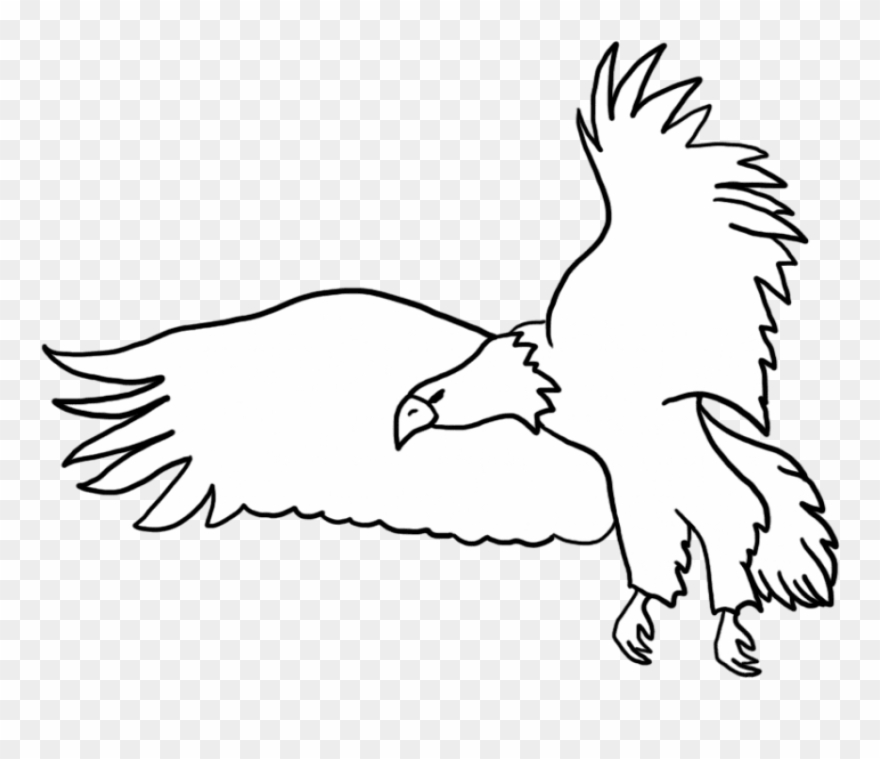 eagle clipart black and white flying
