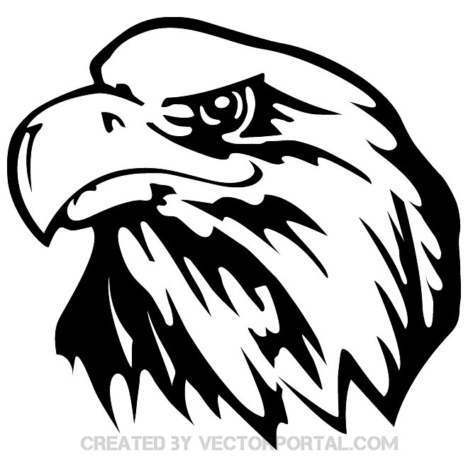 Eagle head clipart black and white vector