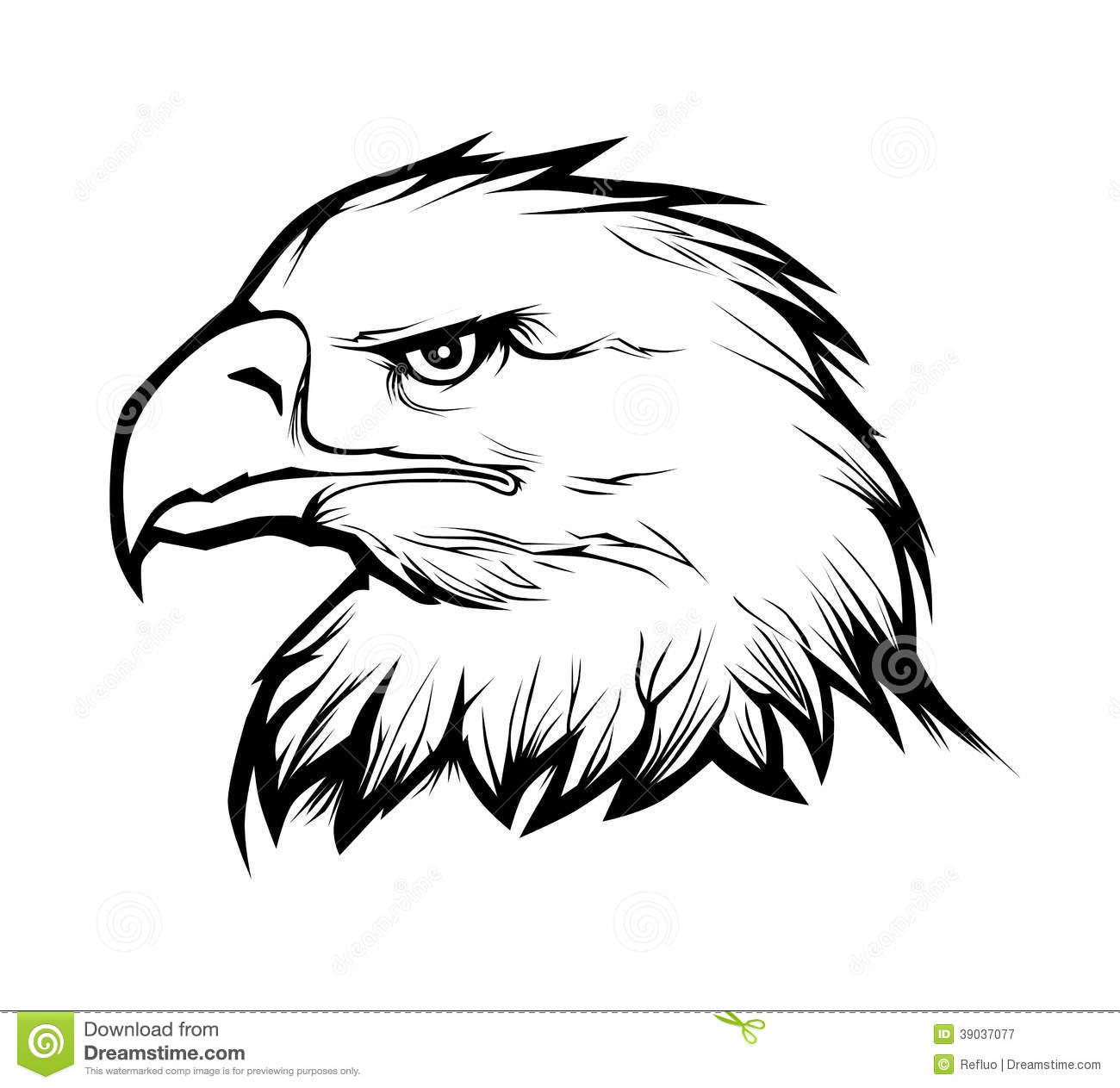 eagle clipart black and white head