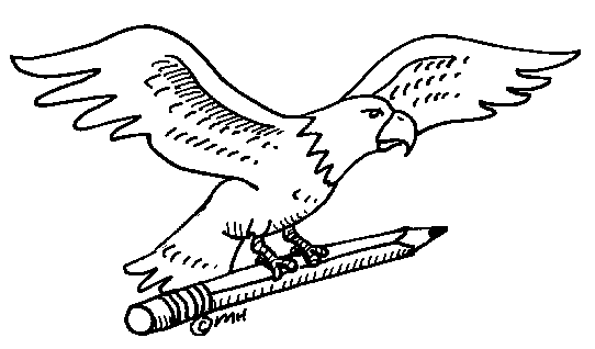 eagle clipart black and white outline