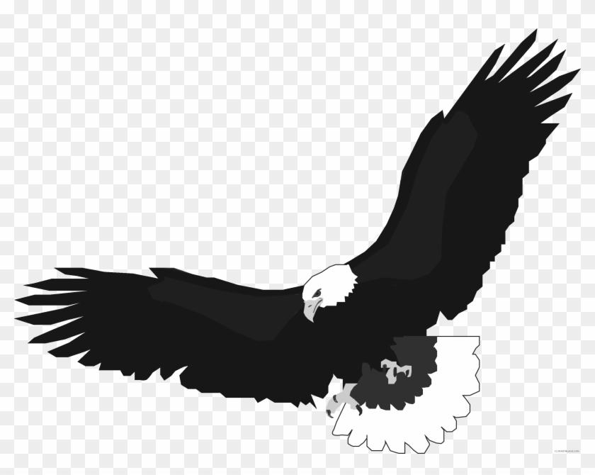 Flying Eagle Animal Free Black White Clipart Images