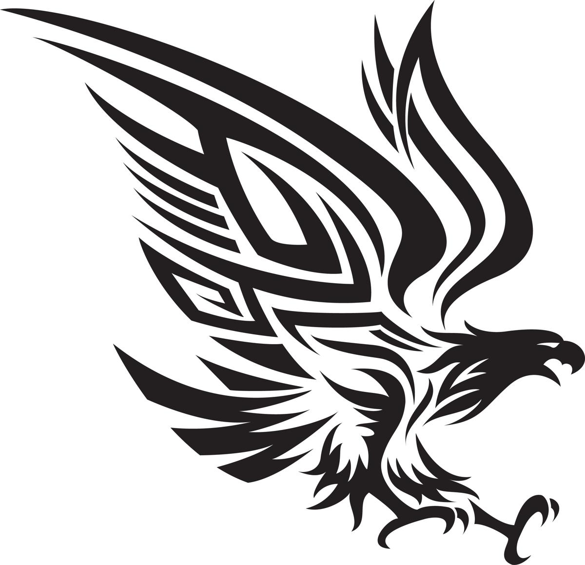 eagle clipart black and white tribal