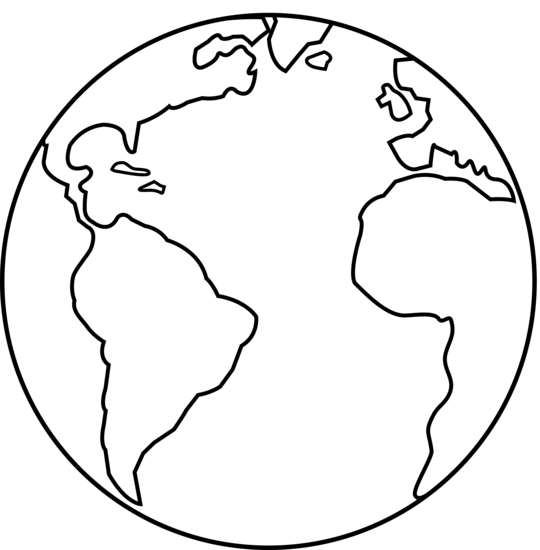 World black and white earth clipart