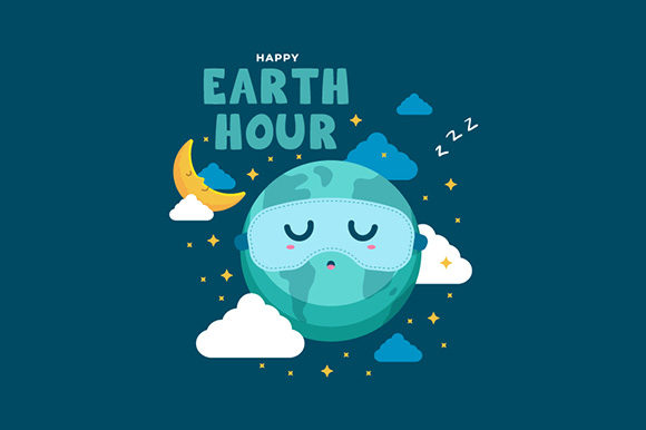 Earth hour illustration.