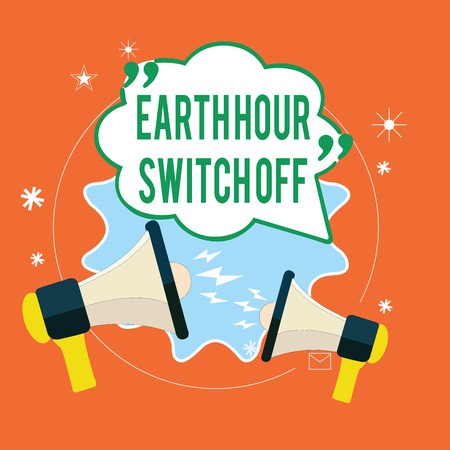 Writing note showing Earth Hour Switch Off