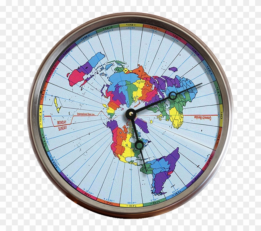 Greenwich Mean Time Zones Flat Earth Map
