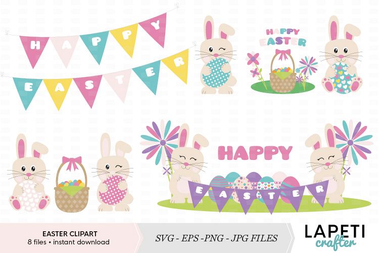 Cute Easter clipart set