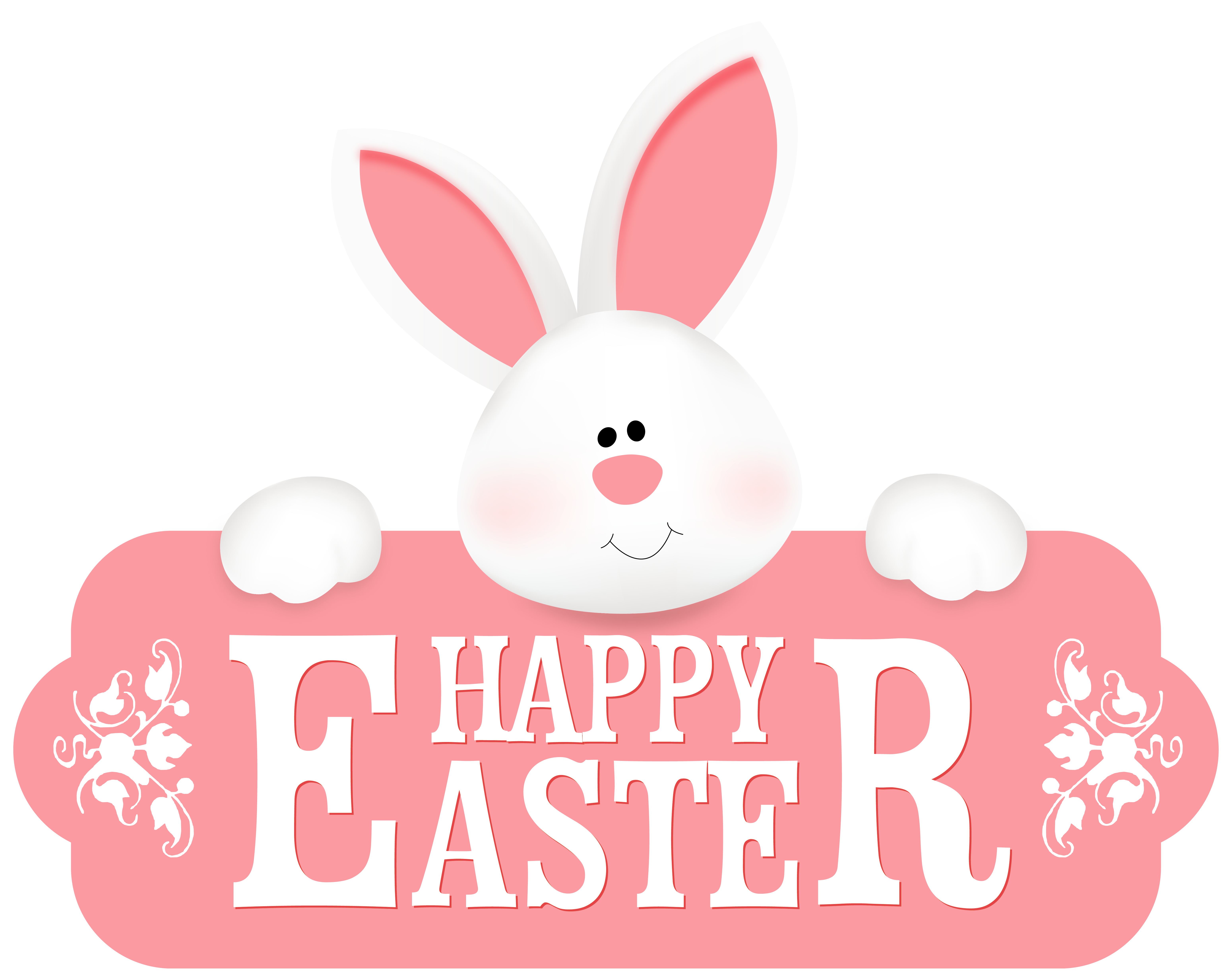 Happy easter with bunny clipart image