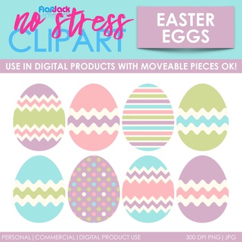 Pastel Easter Eggs Clip Art