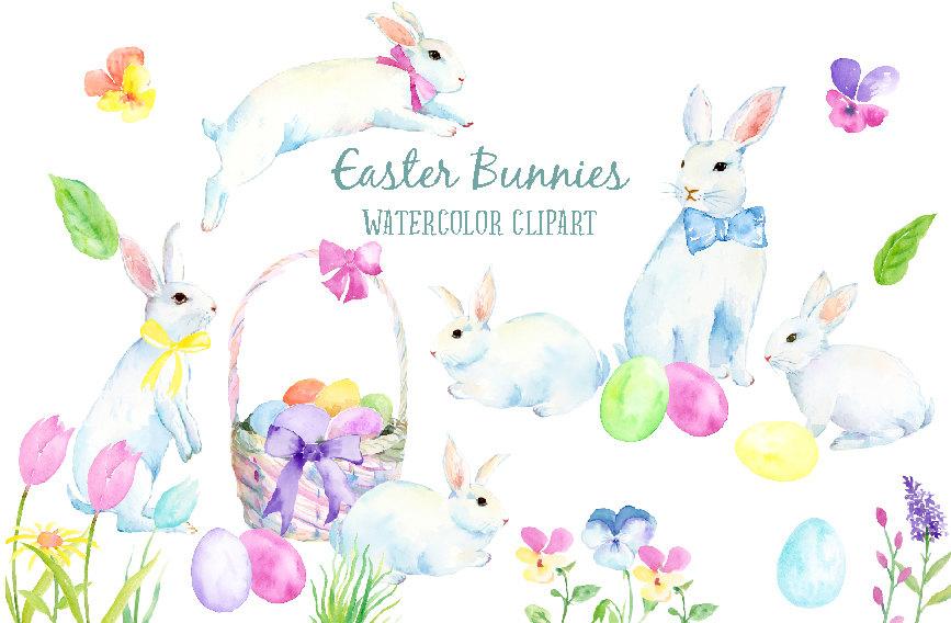Watercolor clipart easter.