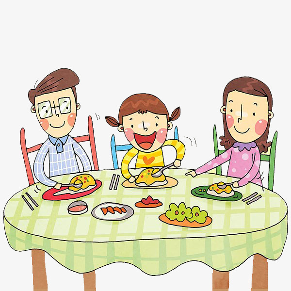 Clipart family eating
