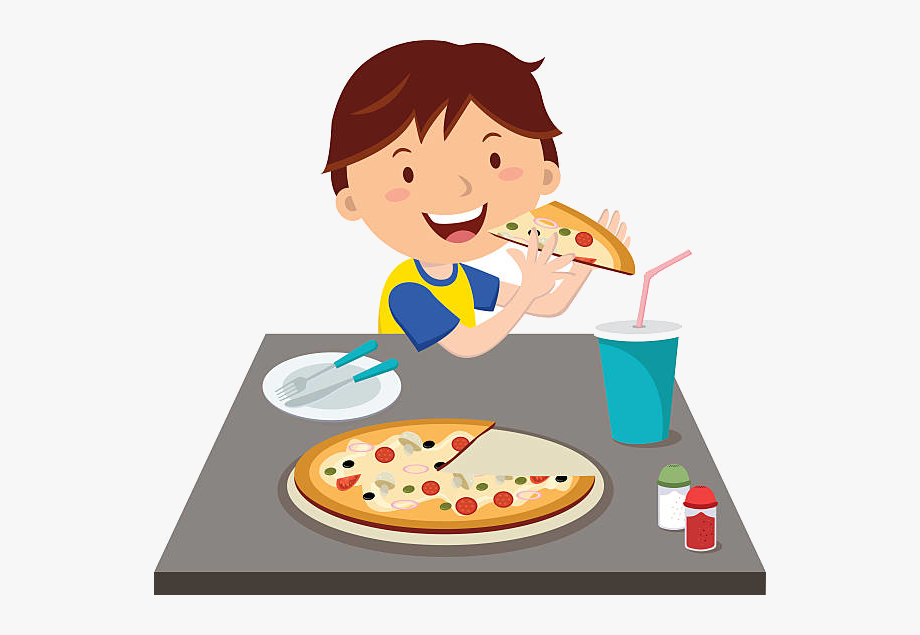 Girl Eat Pizza Clipart