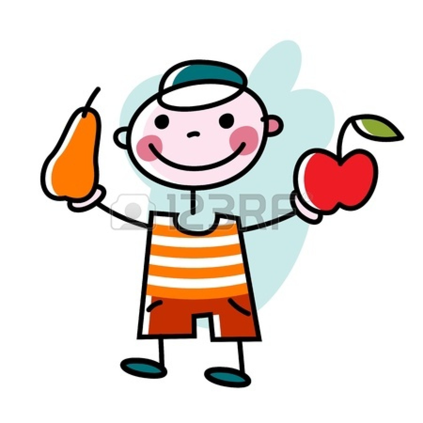 Happy Kid Eating Clipart