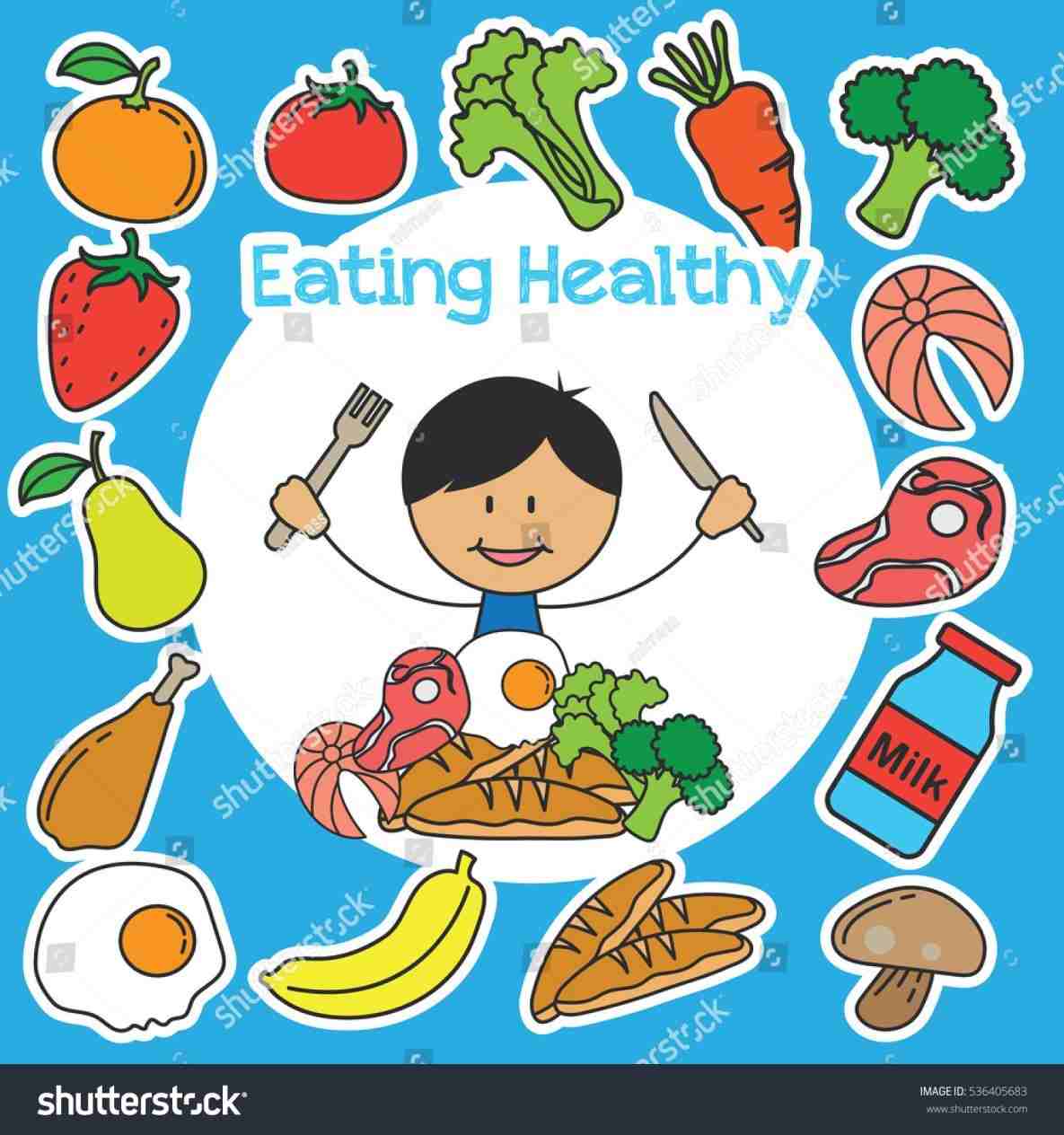 Kids Eating Healthy Foods Clipart of healthy eating
