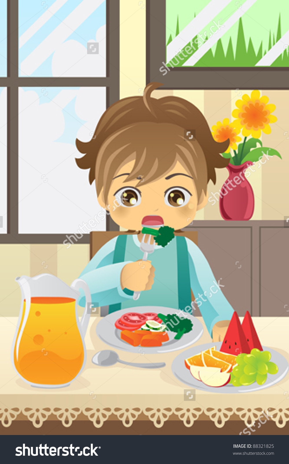 Eating nutritious food clipart
