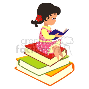 Little girl reading.
