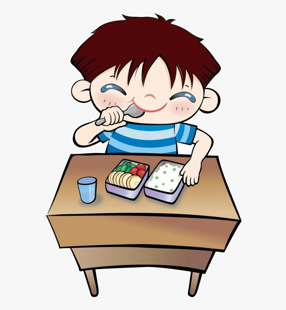 Student Eating Lunch Clip Art