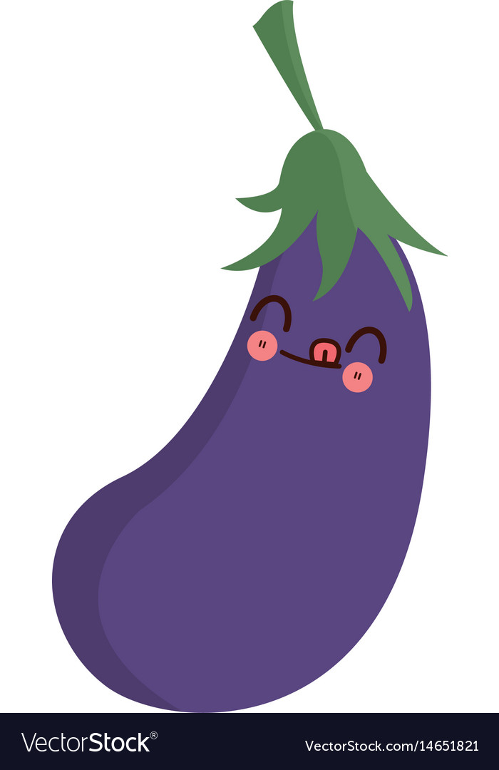 Kawaii eggplant vegetable fresh food image