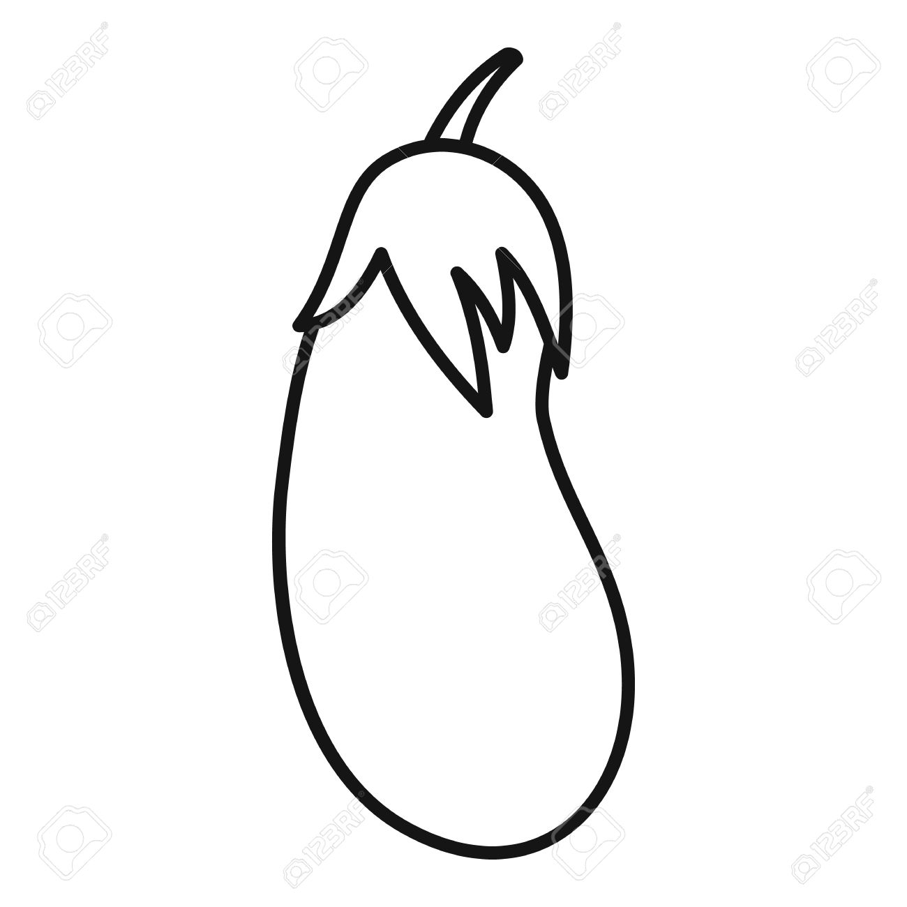 Eggplant icon, outline style