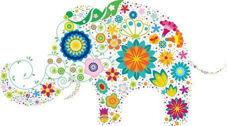 Free Free Vector Colorful Elephants Clipart and Vector