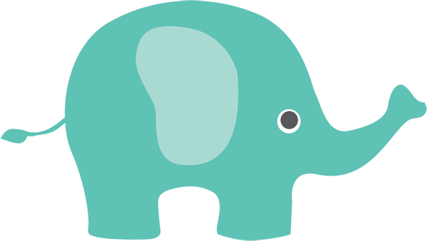 Colorful elephant clipart.