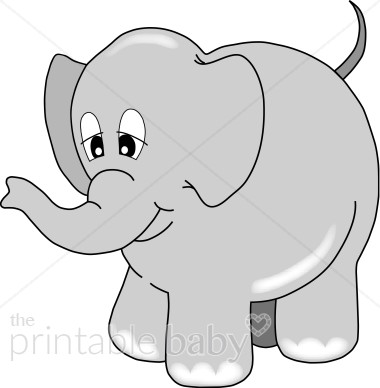 Happy gray elephant.