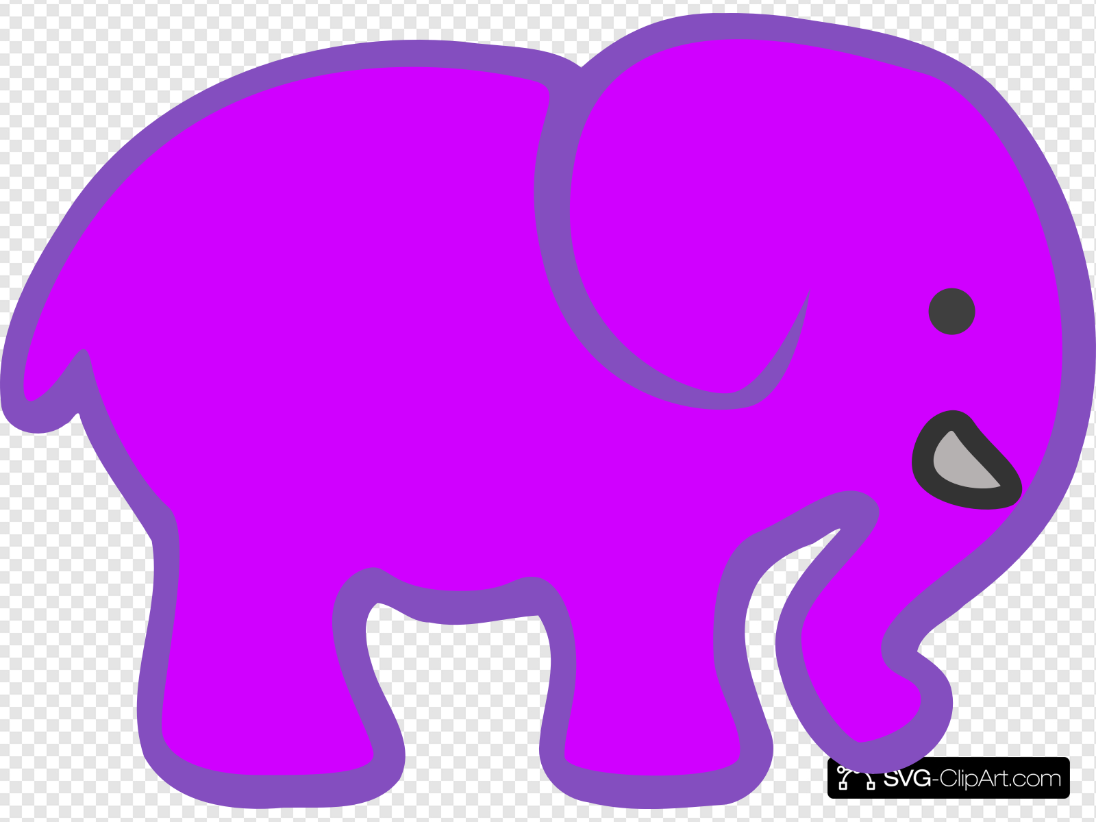 Invert Purple Pink Elephant Clip art, Icon and SVG